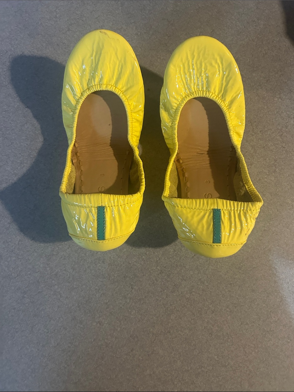 Tieks Yellow Patent Elastic Ballet Flats